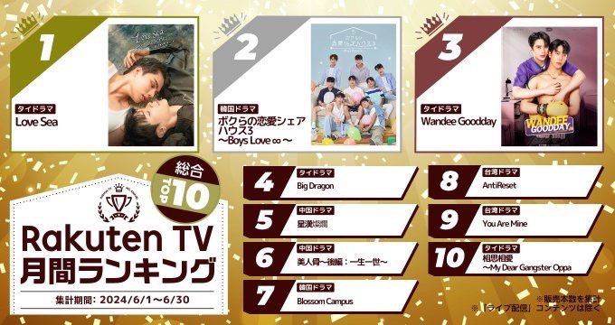 “ต้องรักมหาสมุทร” ครบรส ได้อันดับ 1 Rakuten TV ของ ญี่ปุ่นทุกสัปดาห์!!!