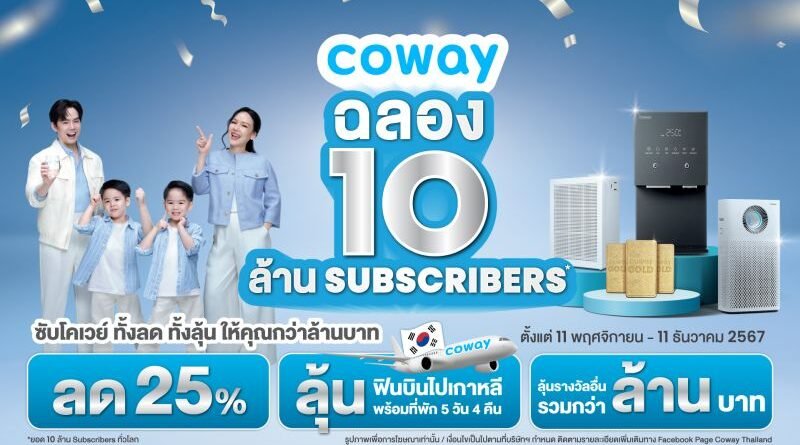 โคเวย์ฉลอง 10 ล้านซับทั่วโลก!  ยืนหนึ่งแบรนด์สุขภาพด้วยบริการ Heart Service ที่คุ้มค่าสูงสุด