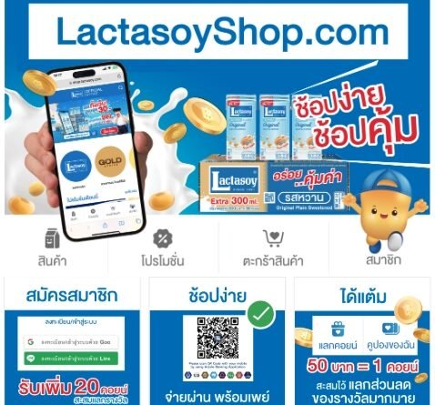 ปรับโฉมใหม่ส่งท้ายปี Lactasoyshop.com ช้อปง่าย ได้สะสมแต้ม